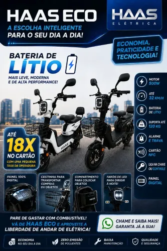 Motinha Elétrica Haas Eco Zero Km | Bateria de Lítio | R$ 3.500