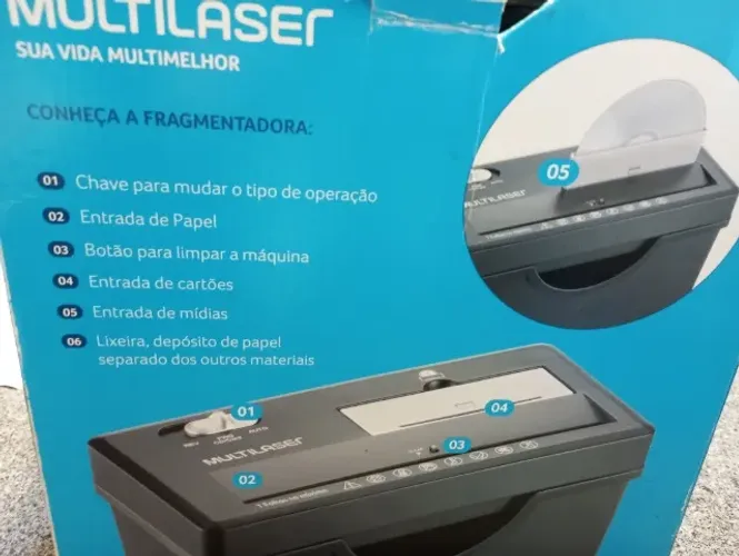 Fragmentadora de papel semi nova 127v não descate dumentos sem inutilza-los