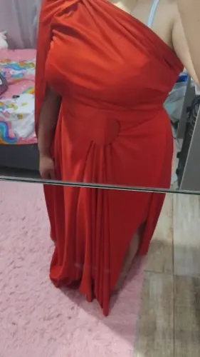 Vestido longo de festa vermelho