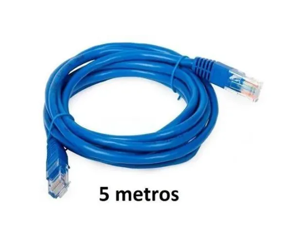 Cabo De Rede Ethernet 5 Metros P/ Internet Rede Adsl Rj45