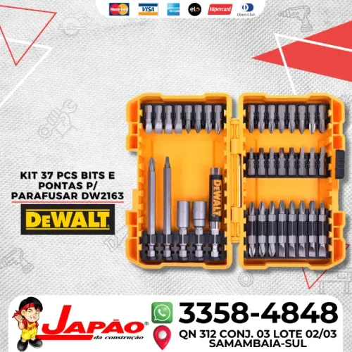 Kit Jogo de Bits e Pontas P/ Parafusar 37 Pcs Dewalt DW2163 Oferta Por Tempo Limitado