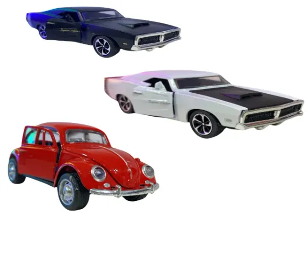 Carrinhos em Miniatura Colecionáveis 1:32 em Metal - Fusca Dodge Kombi - Diversos Modelos