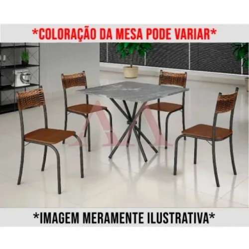 O conjunto de mesa Atlanta com 4 cadeiras da Teixeira é ideal para você.