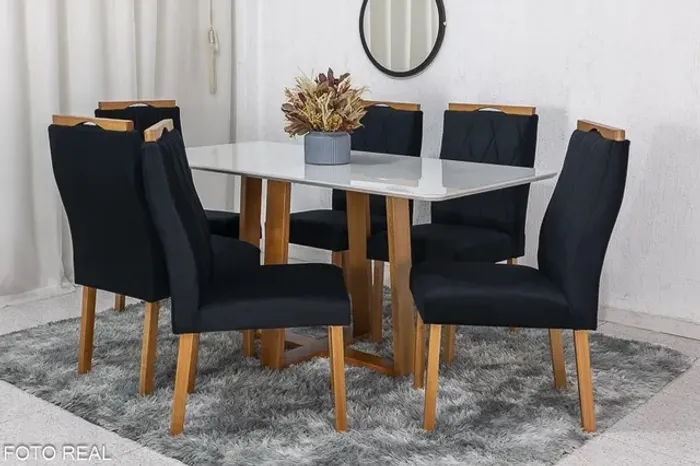 Mesa de Jantar 160×80 6 Cadeiras Lisboa OFERTA rf54