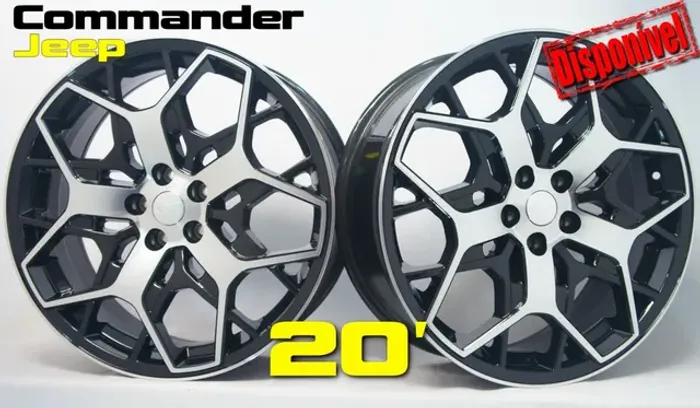 Roda aro 20 Jeep Commander preta com diamantado 5x110 jogo novo