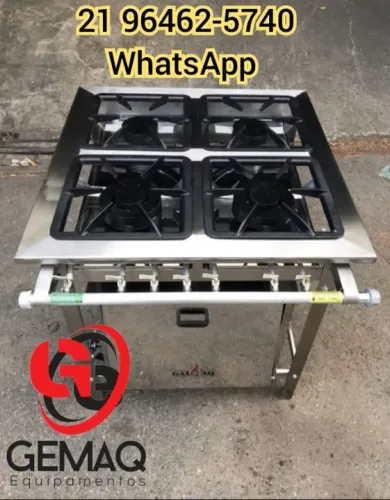 Fogão Industrial de aço inóx 4 bocas com forno