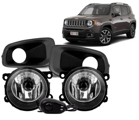 Kit Farol Milha Renegade Preta 2016 17 A 2019 Bt Alternativo