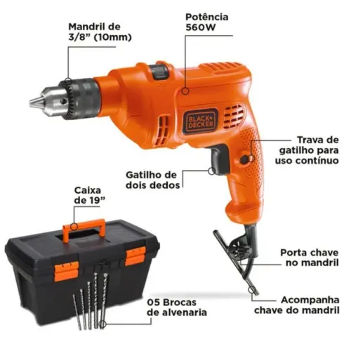 Furadeira  Black + Decker 560w