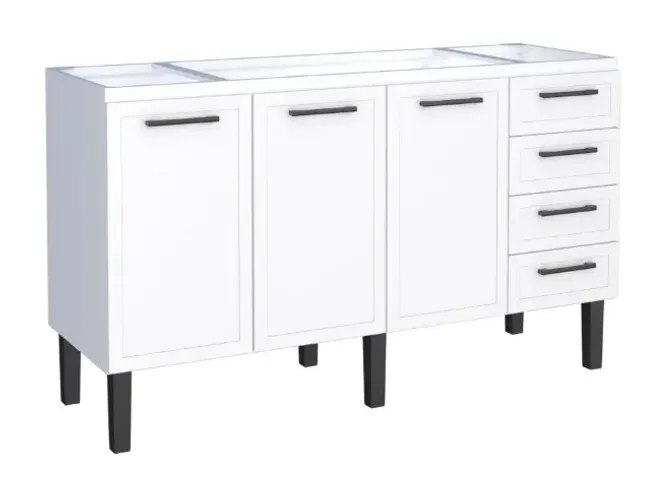 Gabinete / Balcão JU em Aço para Pia de 1.60m ! Frete e Montagem Grátis