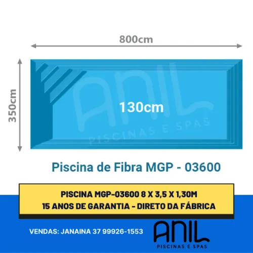 Ja - Piscina 8 metros ideal para natação