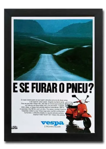 Vespa PX 200 - Quadro decorativo com propaganda original de revista