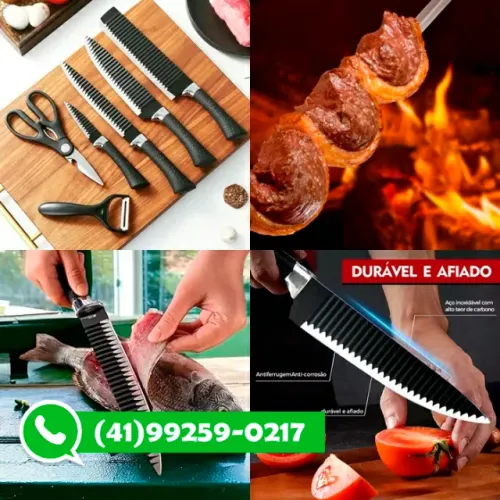 Facas Para Cozinha 6 Peças (Entrega Gratis)