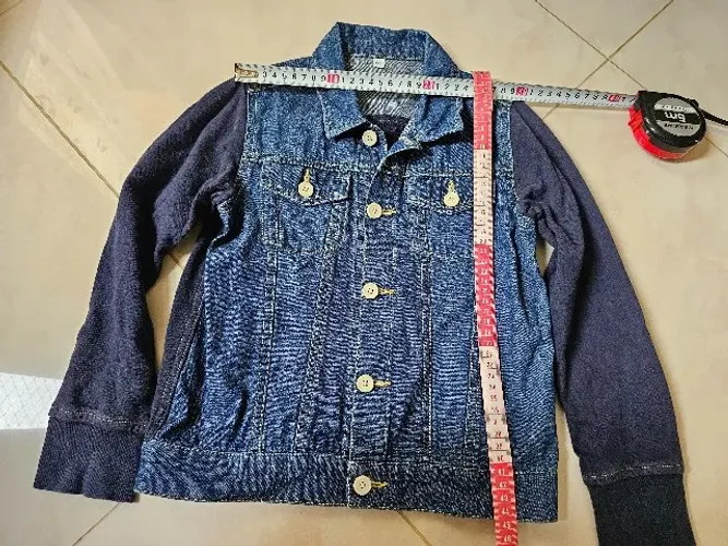 Jaqueta misto de jeans e malha para meninos 6 anos