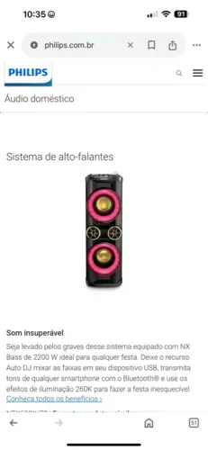 Som Philips com NX Bass 2200W