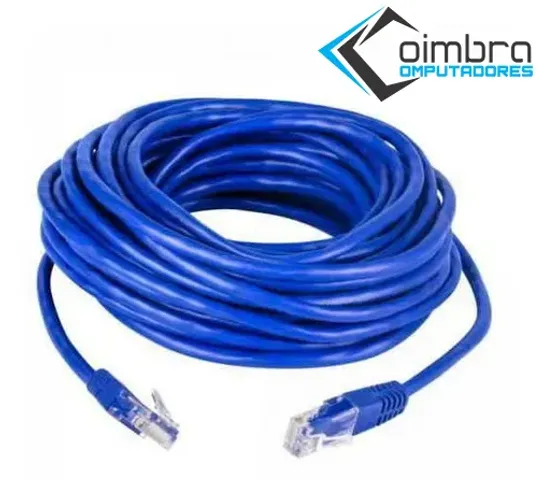 Cabo De Rede Cat5e Rj45 30 Metros Internet Conectores Cabo Pronto -Loja Coimbra Entregamos