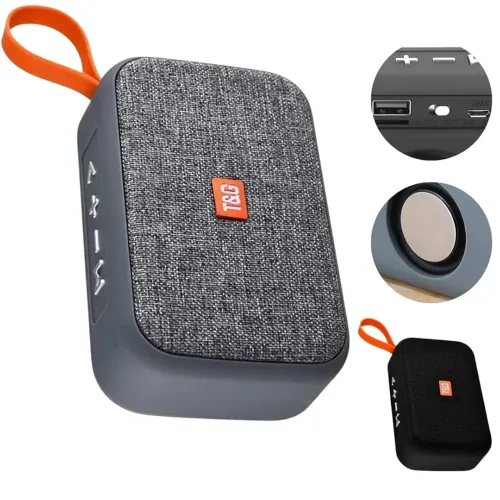 Caixa de Som Speaker Bluetooth 5.0 TG TG506 Rádio FM MP3 Cor Cinza Promoção Especial