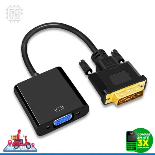Cabo Adaptador Dvi 24+1 para Vga Full HD Conversor 1080p