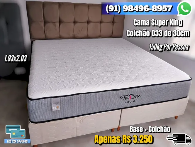 Cama Super King com Colchão D33 de 30cm - The Boss