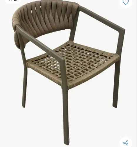 Cadeira poltrona sacada churrasqueira área gourmet jardim alumínio corda nautica 