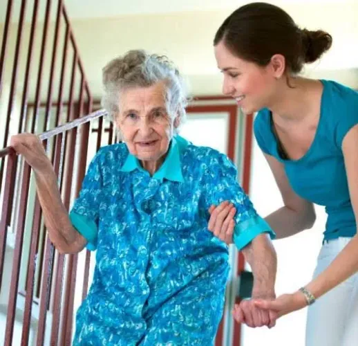 Cuidadora de idoso e acompanhante em hospitall
