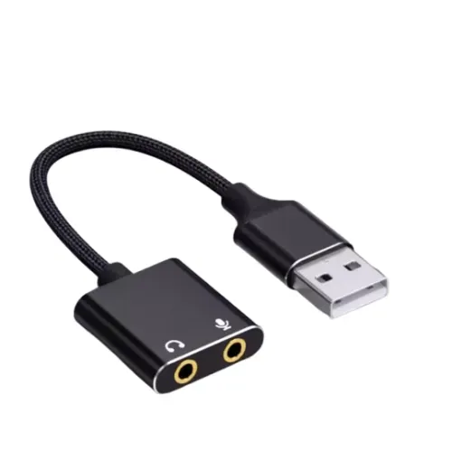 Adaptador de áudio de placa de som externa USB de 7.1 canais com microfone