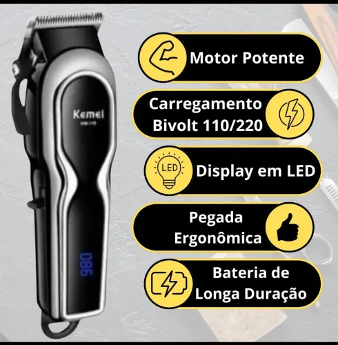 Máquina de Cortar Cabelo Profissional Kemei KM-1990