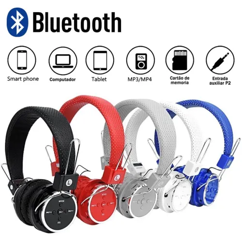 Fone de Ouvido Bluetooth Sem Fio - Diversas Cores