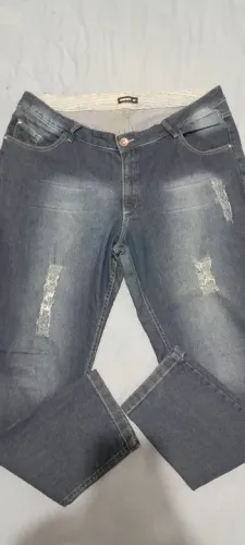 Calça Jeans Plus Size Destroyed Feminina