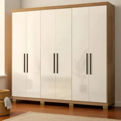 novo roupeiro em estoque vanesa na cor amendola off white