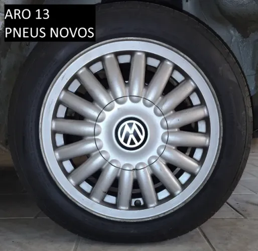 Jogo de Rodas aro 14 com 4 pneus novos (Modelo Bananinha original VW Gol Voyage Parati)