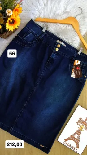 Saia jeans Pikuxa plus size 56 