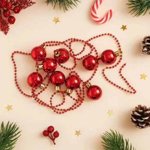 Corrente Decorativa Natalina Bolas De Natal, Estrela Cadente