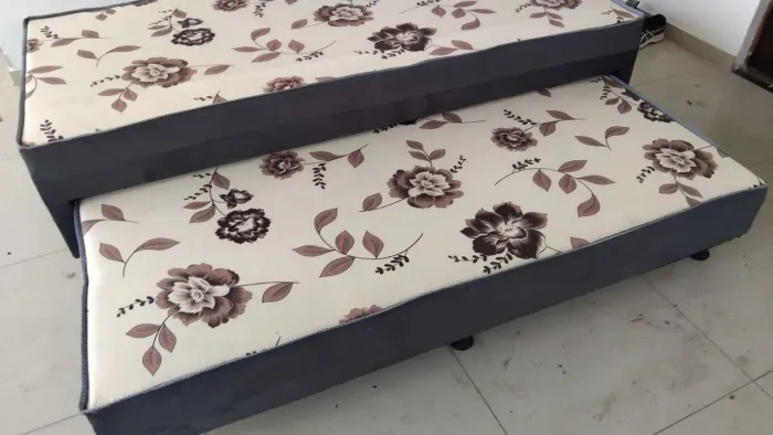 Cama Box Casal com Cama Auxiliar Floral