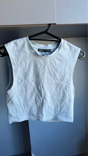 Cropped blusa zara azul