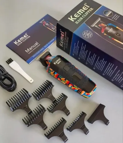 Máquina Kemei Max Profissional Cabelo, Barba e Acabamento ideal para Barbearia e corte em