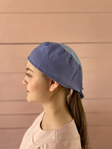 Touca Cirúrgica Feminina - Azul com estampa de borboletas