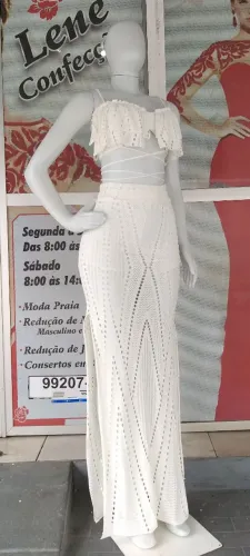 Conjunto Caribe Cor Branca para Ano Novo Tamanho M