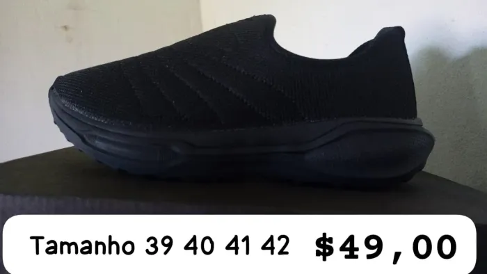 Sapato slip preto tamanho 39 /40/42/43