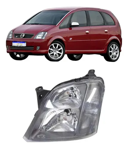 Farol Meriva Ss 2003 2004 2005 2006 A 2012 Mascara Cinza Le Esquerdo/motorista
