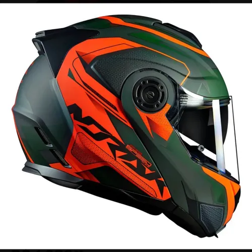 Capacete Para Moto Escamoteável Norisk Ff345 Route Speedmax Ff345 Laranja Tamanho 60