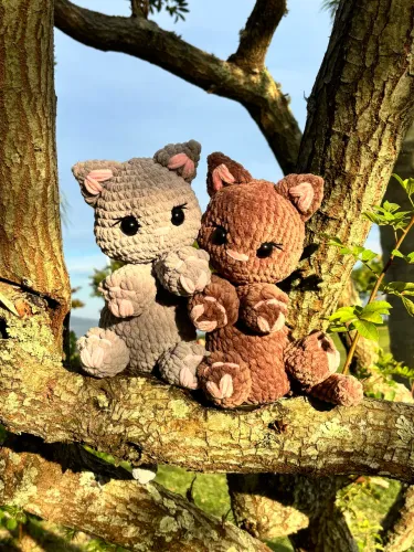 Gatinhos fofos de crochê 