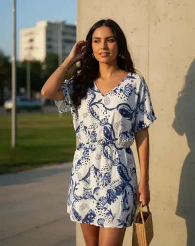 vestido curto luigi bertolli estampado pp