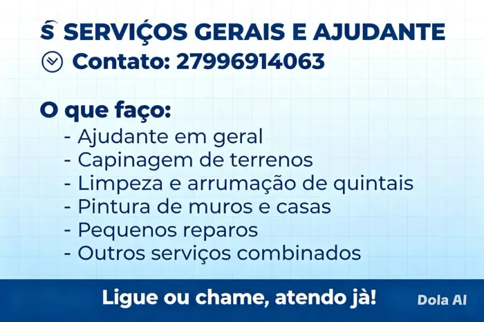 Faço esses tipo de serviços