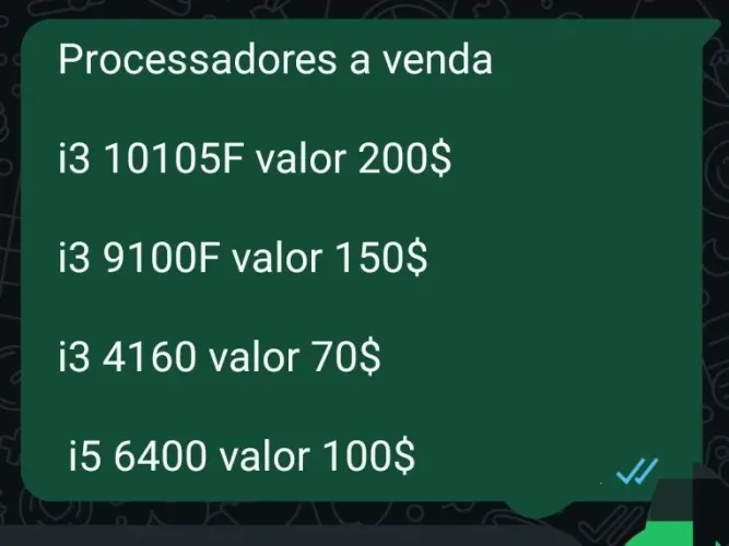 Vendo processadores 