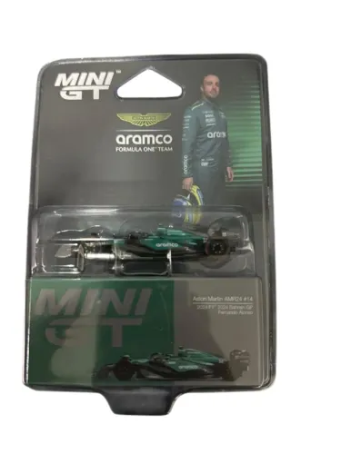Mini GT Aston Martin Amr24 14 Fernando Alonso 2024 F1 2024 Bahrain Gp