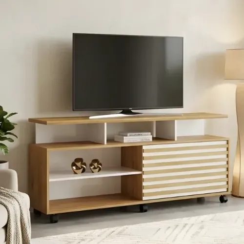 Rack Star Cinamomo/OffWhite Valdemóveis - Entrega Rápida! 