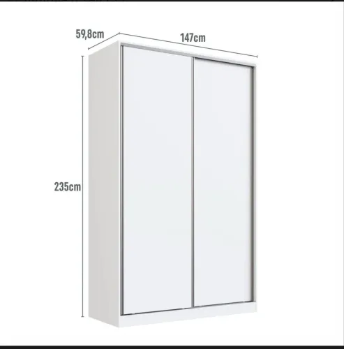 Guarda Roupa Solteiro 2 Portas 3 Gavetas branco - novo