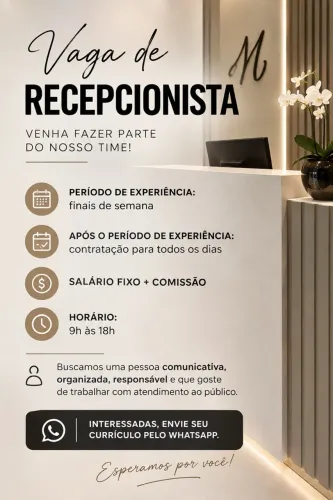Contrata-se de recepcionista 