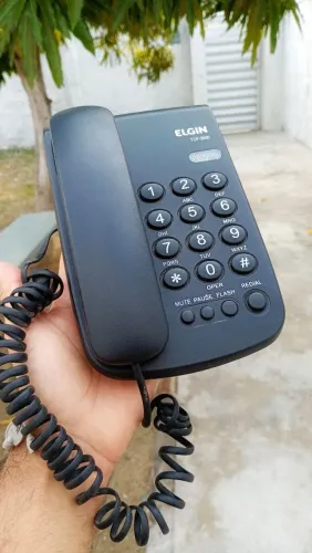 Telefone com fio Elgin preto 