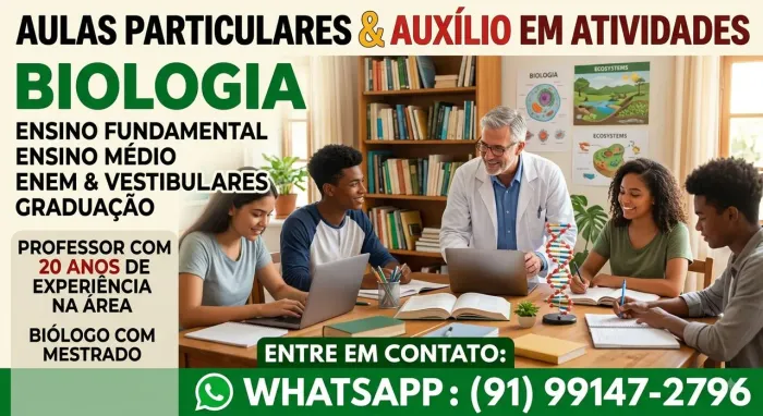 Aulas particulares e auxílio em atividades avaliativas - Biologia